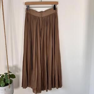Massimo Dutti Brown Maxi Skirt XS Flowing A Line Quiet Luxury Minimalist Capsule